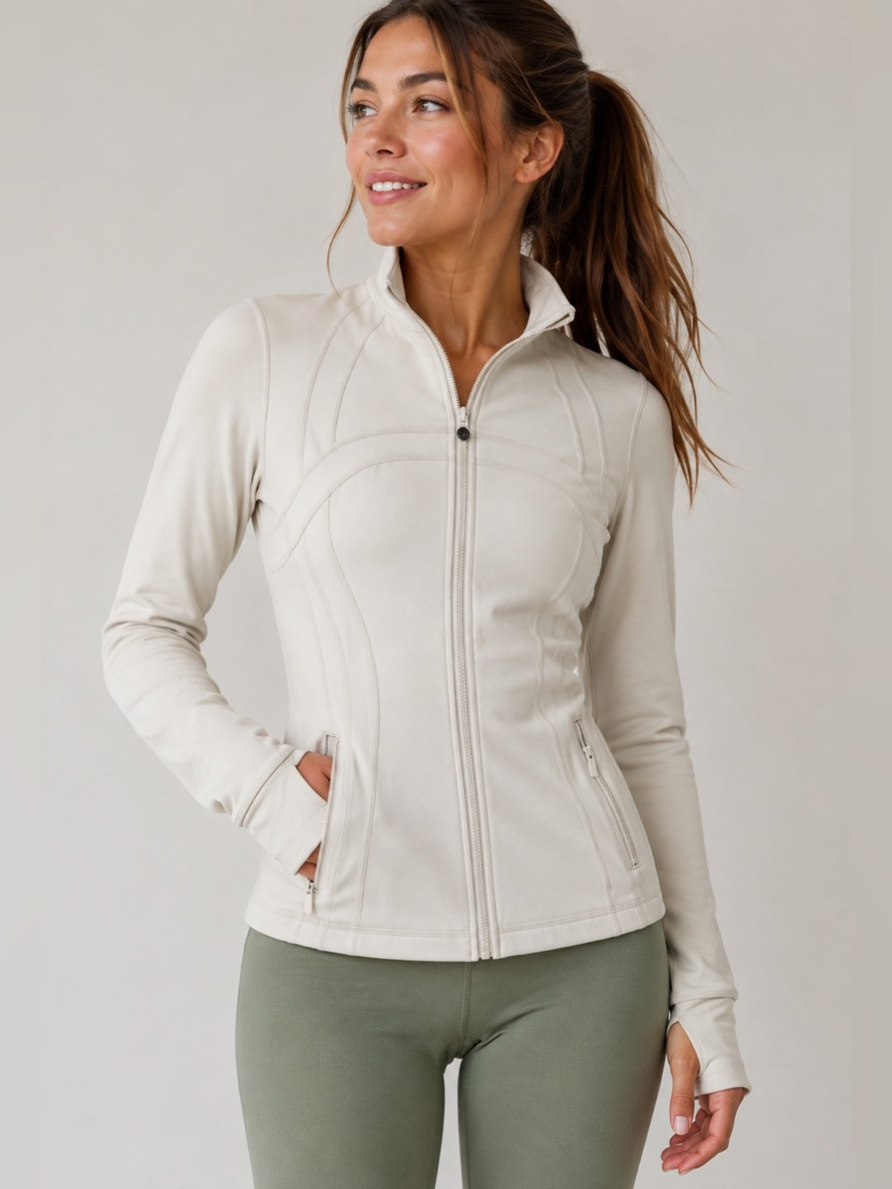 Lululemon Nulu Define Jacket White Opal Cream Beige Off White Size 2